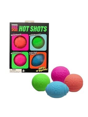 NeeDoh Teenie Sports Hot Shots Sensory Squishy Toy Set of 4